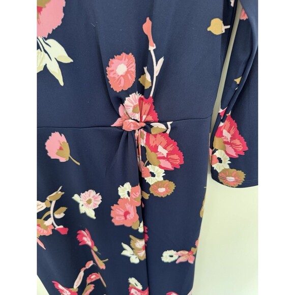 Talbots Jersey Midi Dress Floral Blue 3/4 Sleeve Size 6 - Picture 6 of 8